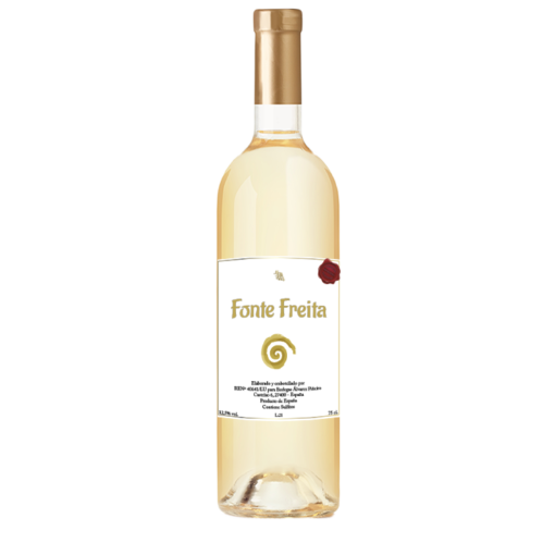 botella vino blanco godello fonte feita