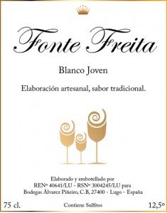 etiqueta del vino godello Fonte Freita